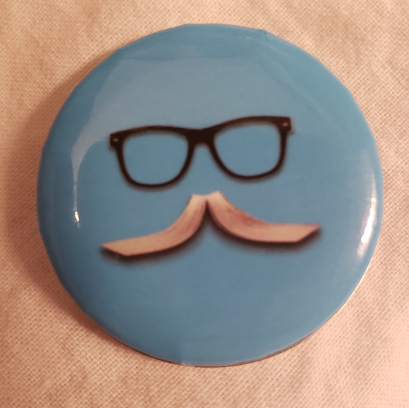3/$20 pin sale! Book Moustache Pin - Picture 1 of 2